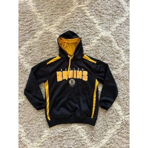 NHL Boston Bruins Hoodie Black Gold Embroidered Pullover Sweatshirt‎ NHL Logo